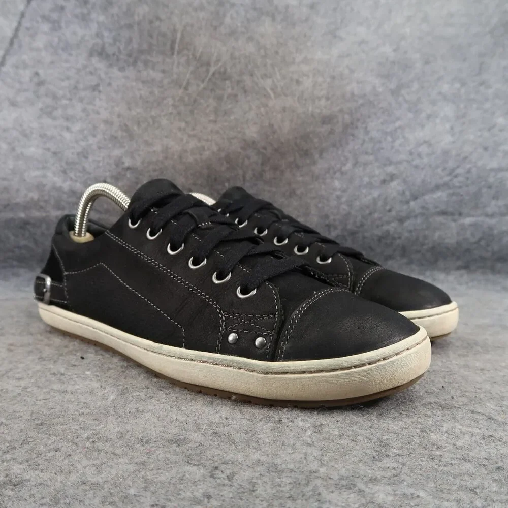 Taos Shoes Womens 9.5 Sneaker Lifestyle Casual Leather Capital Black Low Lace Up